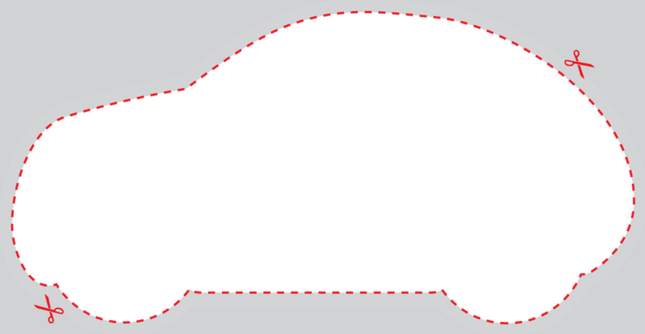 Blank Car or Auto Shaped Label