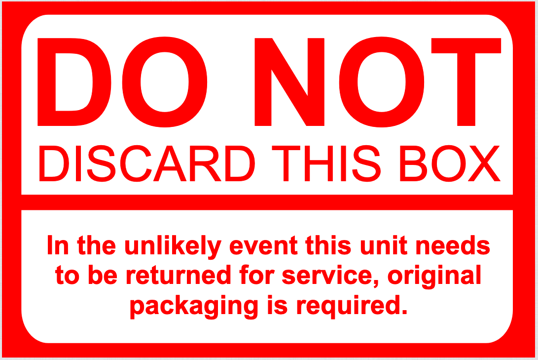 Do Not Discard This Box Label