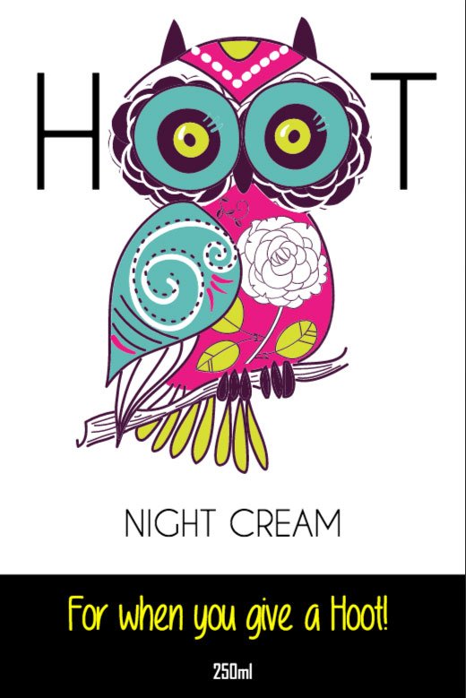 Hoot Night Cream Product Label