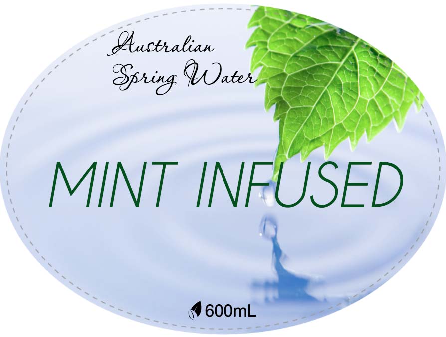 Misty Water Bottle Oval Label