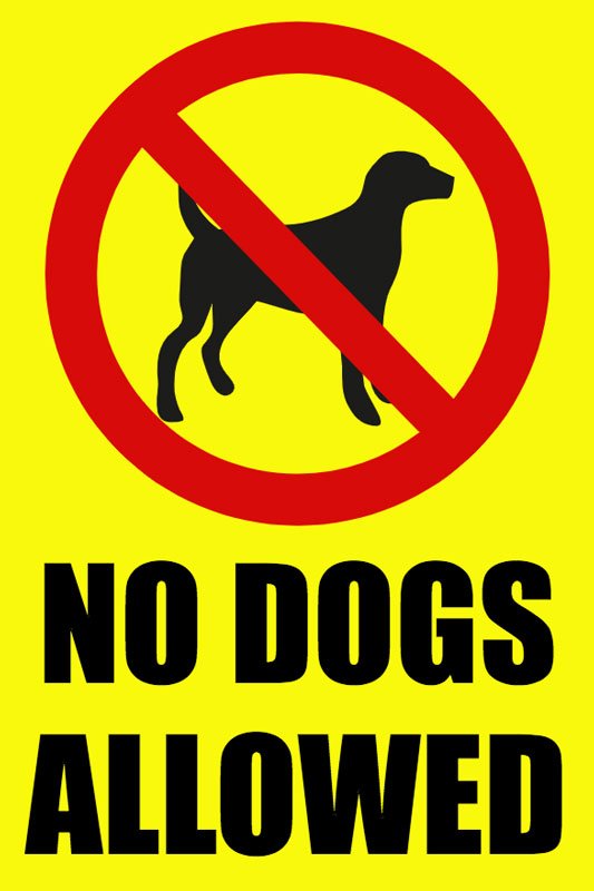 No Dogs Allowed Sign