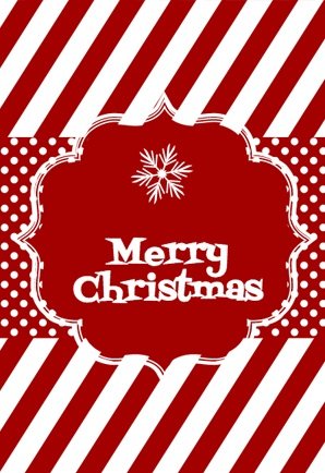 Red Christmas Stripes Wine Label