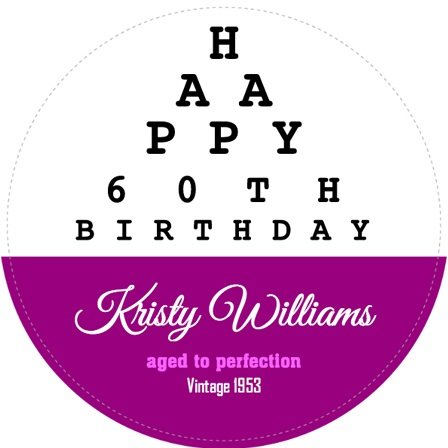 Happy Birthday Circle Wine Label
