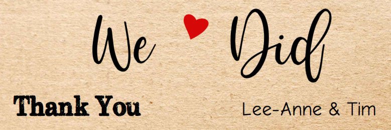 We Did Wedding Thank You Label