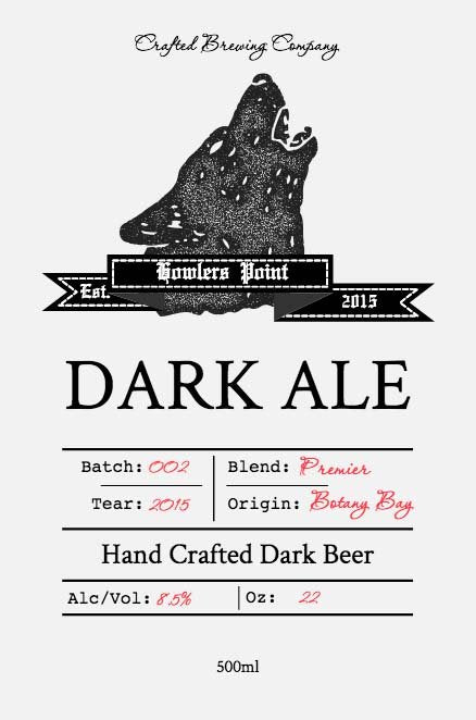 Wolf Dark Ale Beverage Label