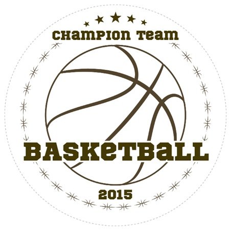 Basketball Champions Sports Prize Label