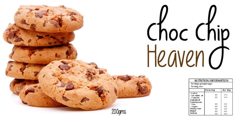 Choc Chip Cookie Heaven Label
