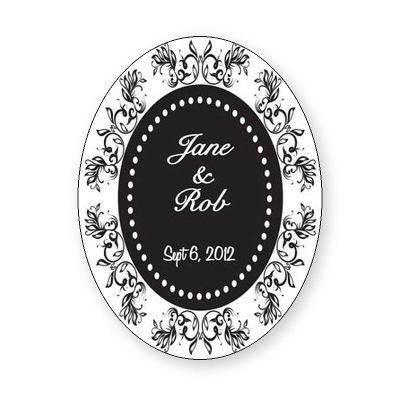 Classic Fleur Oval Wine Label product image