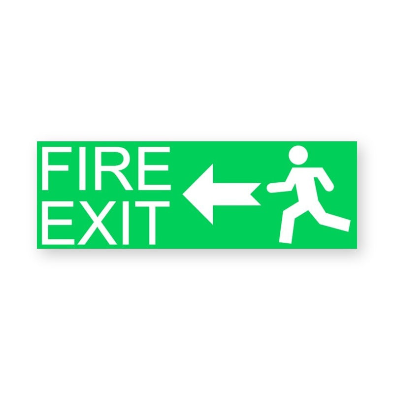Fire Exit Left Warning Sign Sticker product image
