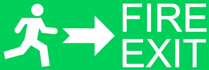 Fire Exit Right Warning Sign Sticker