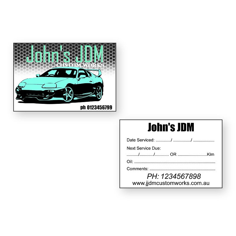 Johns JDM service sticker front and reverse