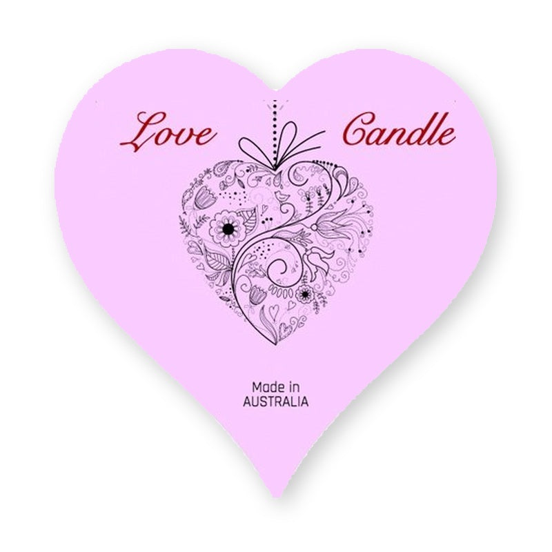 Love Candle Heart Shaped Label