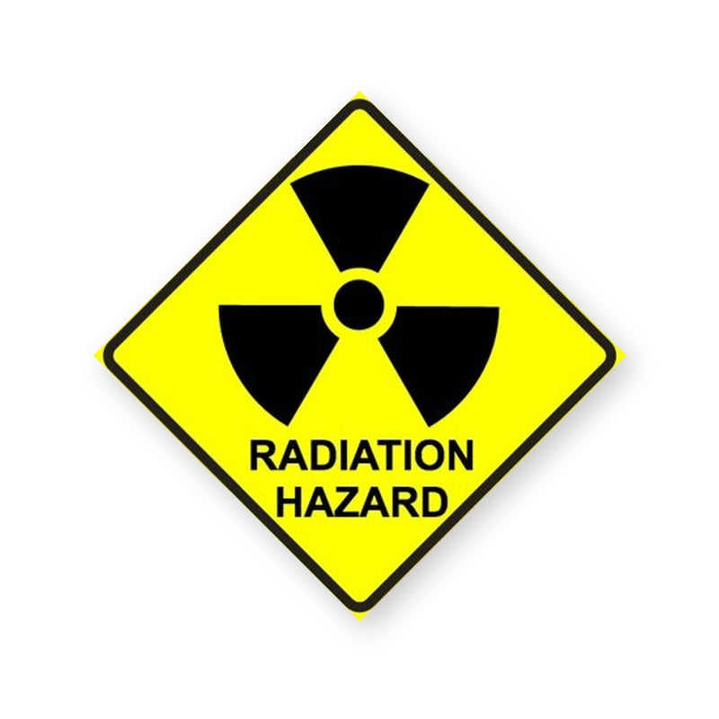Radiation Hazard Diamond Warning Sign Sticker