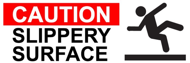 Slippery Surface Warning Sign Sticker