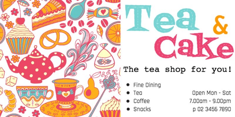 Tea and Cake Shop Label