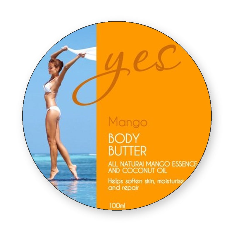 Yes Body Butter Cream Lid Sticker Label product label