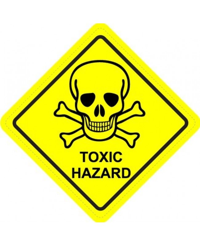 Toxic Hazard Diamond Warning Sign Sticker