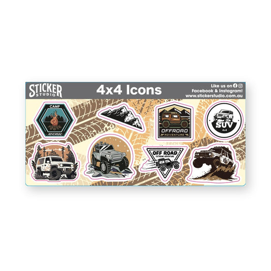 4x4 Icons free sticker sheet product image