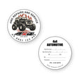 4x4 Service Stickers - front and back