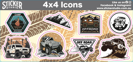 4x4 Icons free sticker sheet