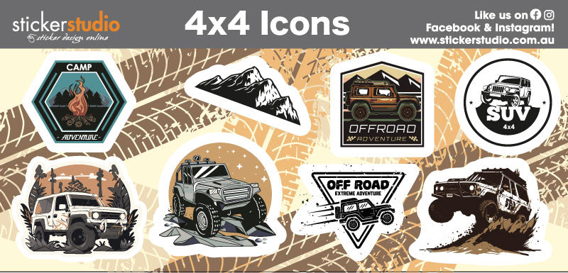 4x4 Icons free sticker sheet