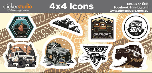 4x4 Icons free sticker sheet