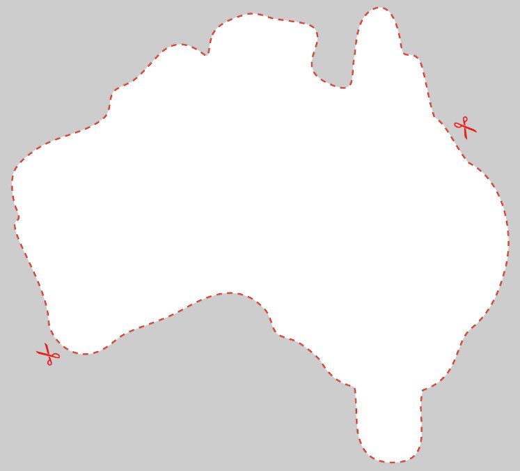 Blank Australia Shaped Label