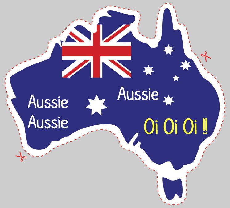 Australia Shaped Label