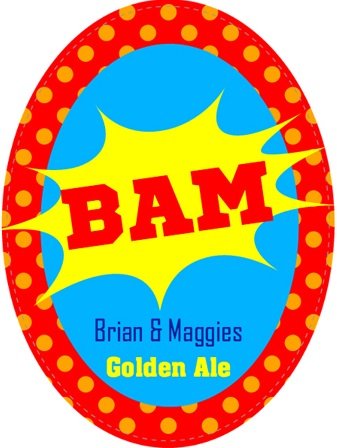 Comic Beer Oval Wine Label