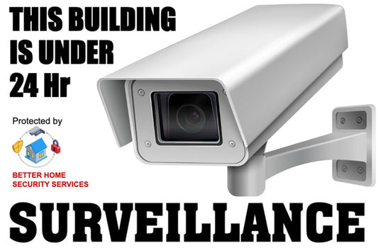 Building Under Surveillance Stickers 150x100mm