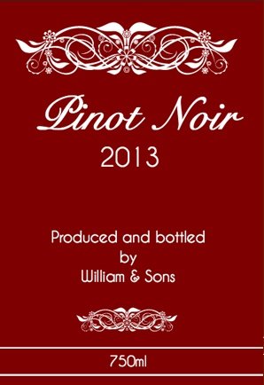 Red Esprit Wine Label