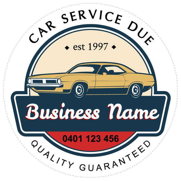 Car Service Due Stickers