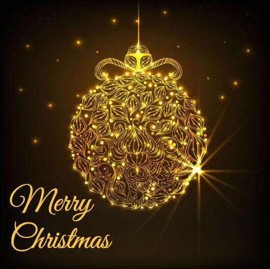 Christmas Gold Bauble Label