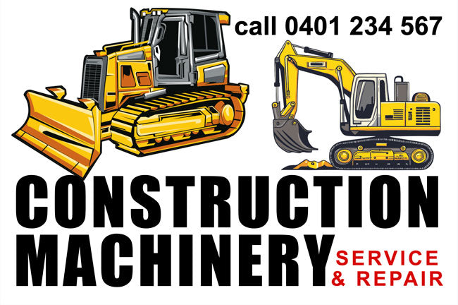 Construction Machinery Service Stickers