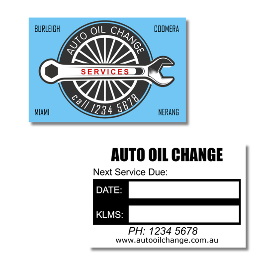 Auto Oil Change Stickers