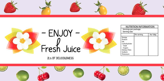 ENJOY JUICE Rectangular Horizontal Product Label