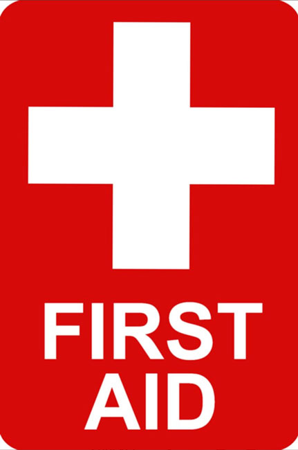 First Aid Red Rectangular Sign