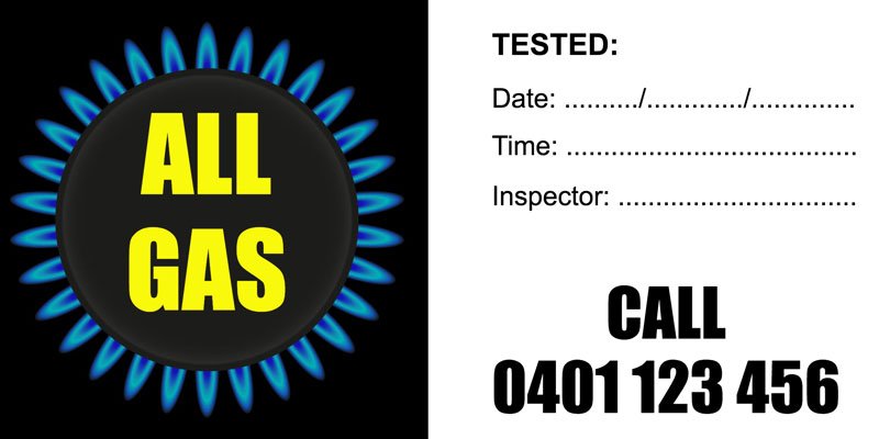 Gas Appliance Service sticker