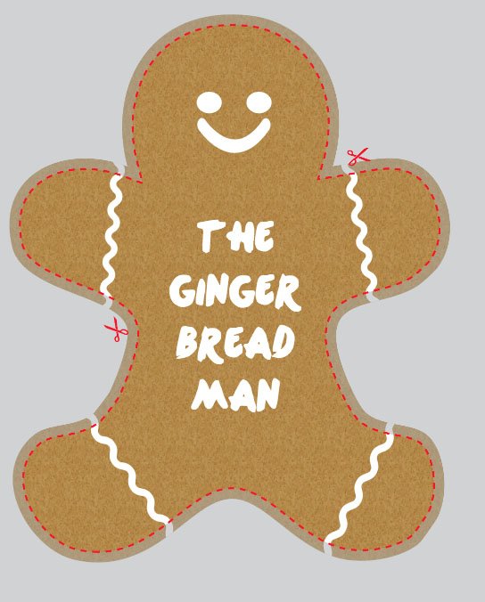 Ginger Bread Man Shaped Label