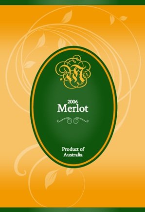 Green and Gold Oval Wine Label