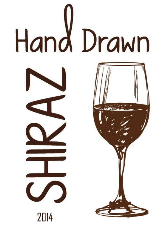 Hand Drawn Shiraz Wine Label