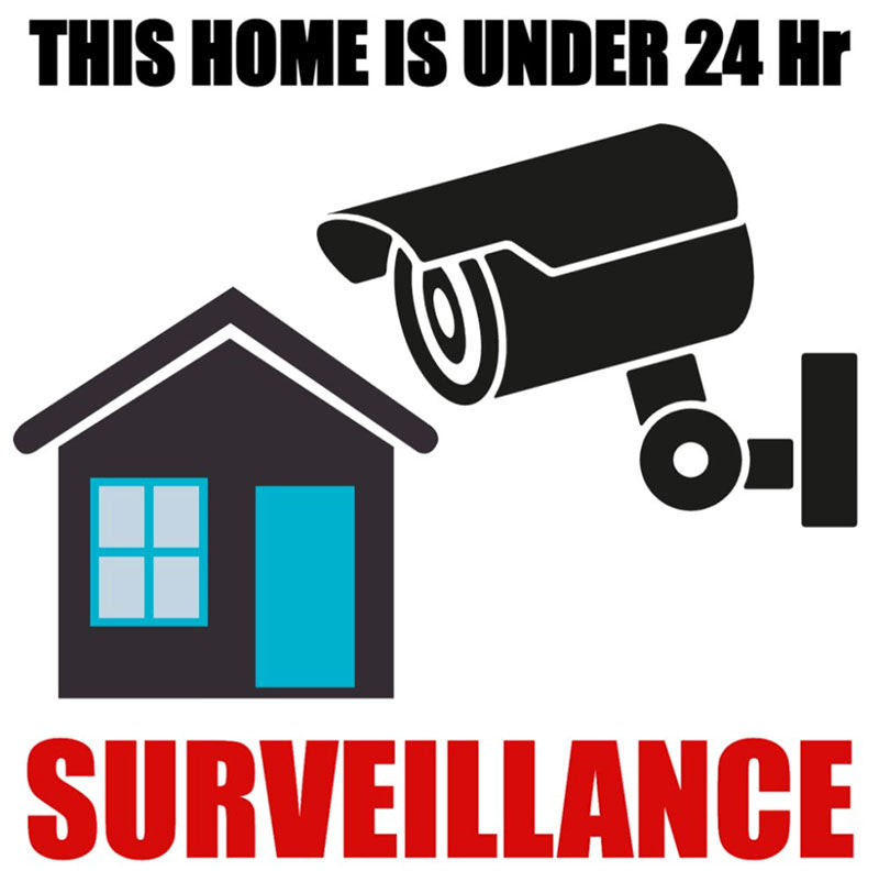 Home Under Surveillance Stickers 125mm Square
