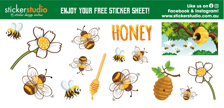 Honey graphics free sticker sheet