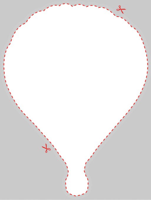 Blank Hot Air Balloon Shaped Label