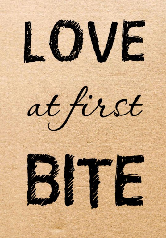 Love at First Bite Wedding Table Label