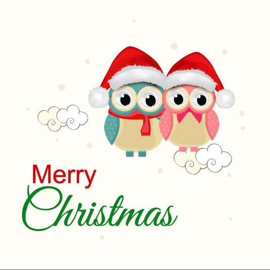Christmas Owls Label