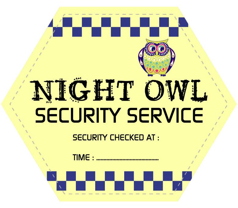 Night Owl Hexagonal Shaped Label