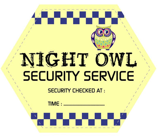 Night Owl Hexagonal Shaped Label