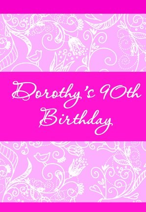 Pink Birthday Wine Label