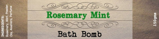 Rosemary Mint Bath Bomb Wrap Around Label